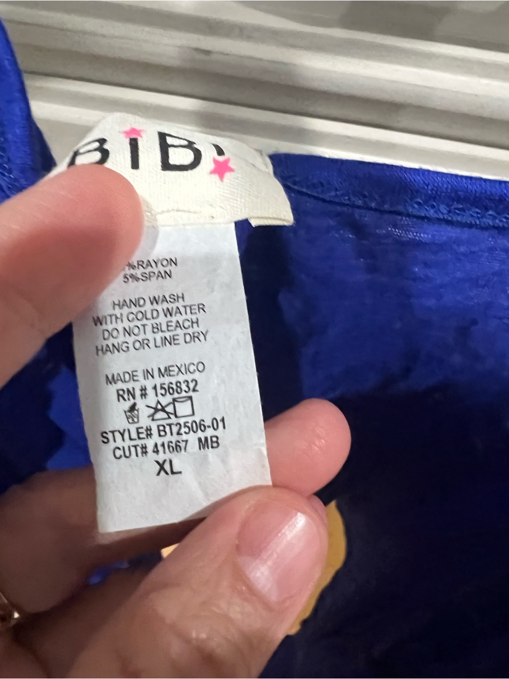 BiBi Royal Blue Draped Back Camisole - Picture 2 of 3